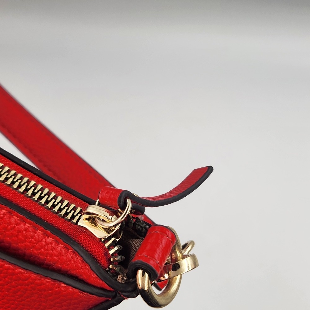 Nanette Lepore Small Red Crescent Hobo Shoulder Bag‎ Faux Leather Purse - Picture 5 of 12